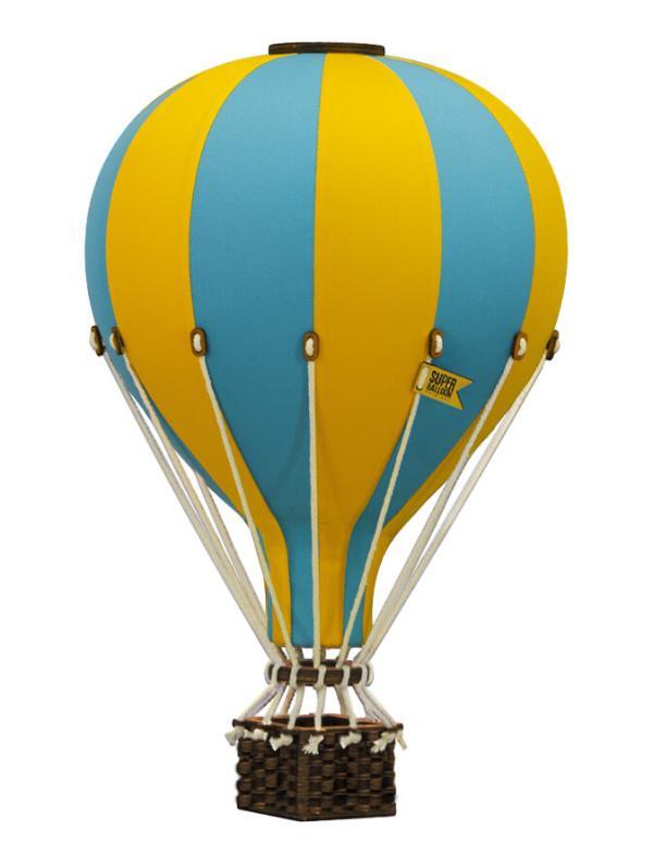 Superballoon Deko Heißluftballon türkis gelb