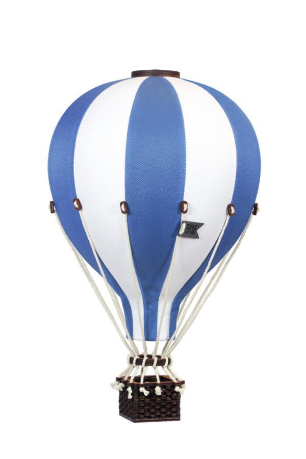 Superballoon Deko Heißluftballon weiß blau