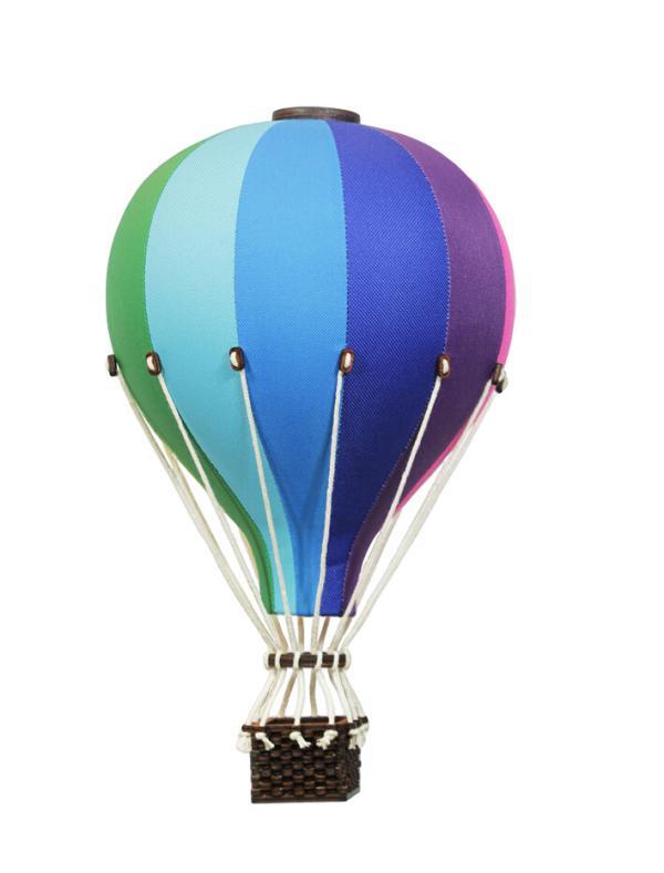Superballoon Deko Heißluftballon türkis Regenbogen Vorderseite