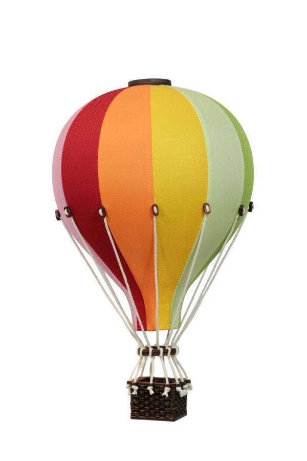 Superballoon Deko Heißluftballon türkis Regenbogen Rückseite