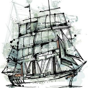 Christoph Kadur Kunstdruck Segelschiff