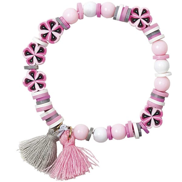 Rico Design Mini Perlen Armband Set rosa-grau