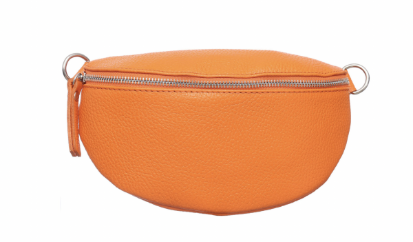 Zwillingsherz Crossbody Bag Leder Classy orange