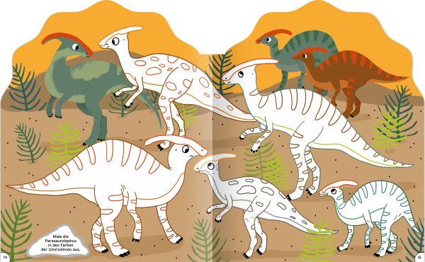 HABA Kreativ Kids – Sticker-Malbuch Dinosaurier