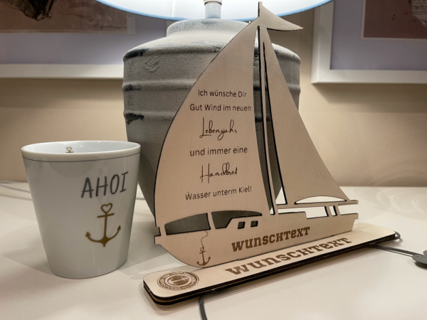 Geburtstagsgeschenk Segelschiff mit Wunschtext-2
