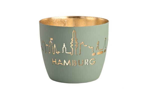 Windlicht Madras mit Hamburg Motiven