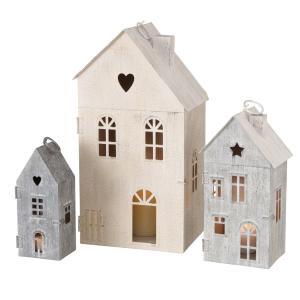 Boltze Laterne Houses im 3er Set