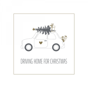Krasilnikoff Papierservietten Driving Home white Car
