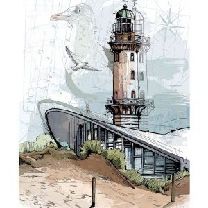 Kunstdruck Düne Seezeichen 13x18cm