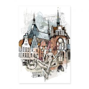 Kunstdruck Kröpi Tor Neuer Markt von Christoph Kadur