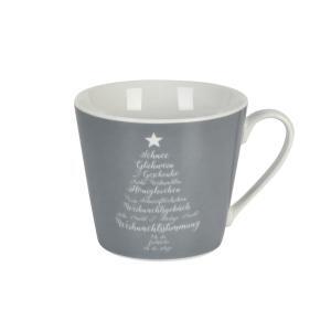 Krasilnikoff Cup Christmas Words grau