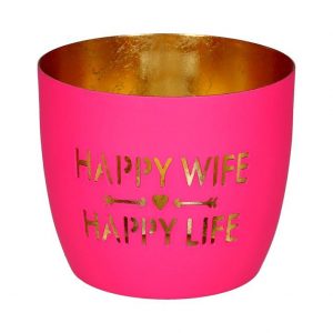 GiftCompany Madras Windlicht Happy wife