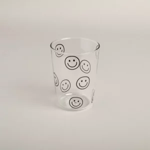Eulenschnitt Trinkglas Smileys schwarz