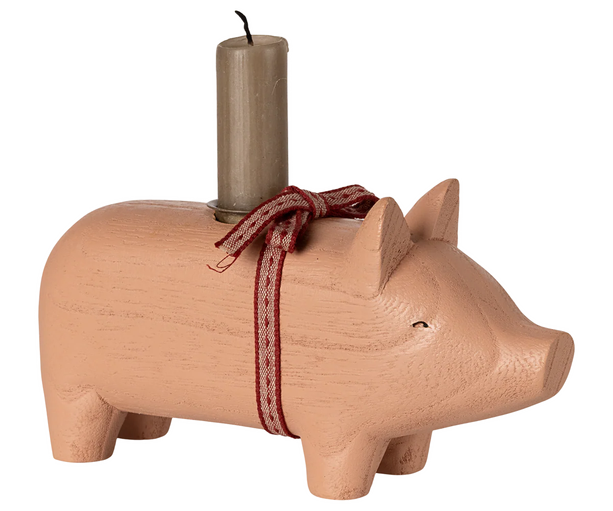 Maileg Kerzenständer Schwein 3 Maileg Kerzenständer Schwein mittel rosa