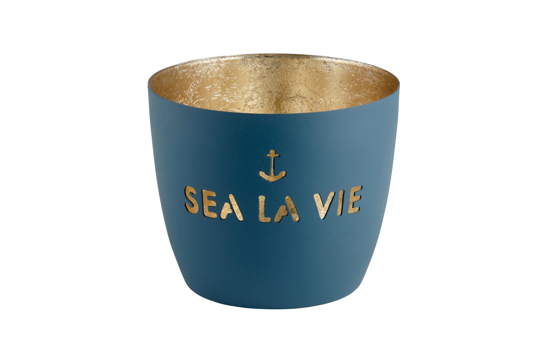 Windlicht Madras Sea la vie petrol/gold 1 Windlicht Madras Sea la vie petrol/gold
