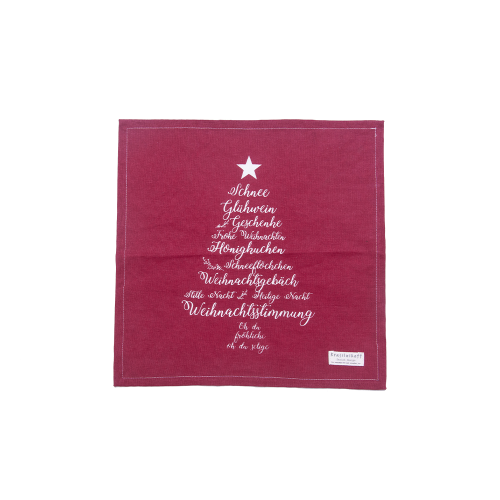 Krasilnikoff Servietten Christmas Words scarlet red 1 Krasilnikoff Servietten Christmas Words scarlet red